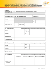 Anschlussantrag auf Ermächtigung zur Weiterbildung auf dem