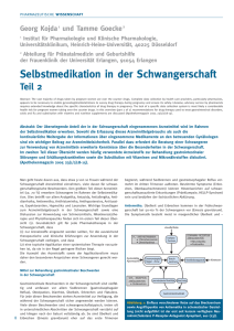 Selbstmedikation in der Schwangerschaft