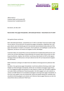 Queer Football Fanclubs (Schweiz) Offener Brief an Schweizer