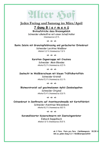 Jeden Freitag und Samstag im März/April