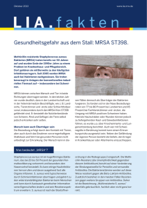 Gesundheitsgefahr aus dem Stall: MRSA ST398.
