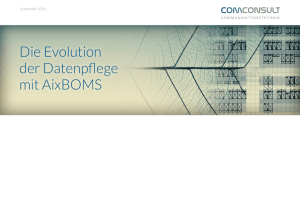 Flyer „Die Evolution der Datenpflege mit AixBOMS“