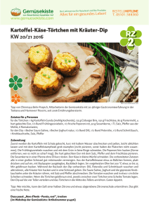 Kartoffel-Käse-Törtchen mit Kräuter-Dip KW 20/21 2016