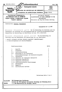 Geologische Industrie. Einstufung der Gesteine nach der