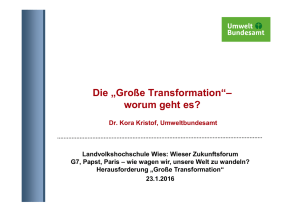 Große Transformation - Landvolkshochschule Wies