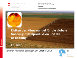 Risiken des Klimawandel für die globale Nahrungsmittelproduktion
