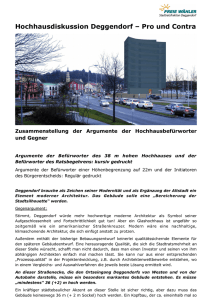 Hochhausdiskussion Deggendorf – Pro und Contra