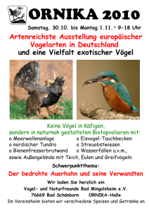 Artenreichste Ausstellung europäischer Vogelarten in Deutschland