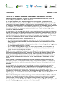 Erlaubt die EU weiterhin hormonelle Schadstoffe in Pestiziden und