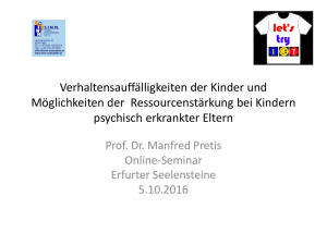 Online Vortrag - Prof. Dr. Phil. Manfred Pretis