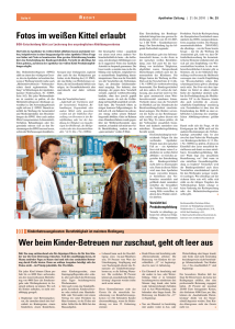 Christiane Köber Fotos im weißen Kittel erlaubt Apotheker Zeitung