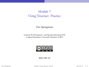 Module 7 Using Tesseract: Practice - Centrum für Informations