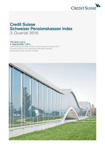 Credit Suisse Schweizer Pensionskassen Index 3. Quartal 2016
