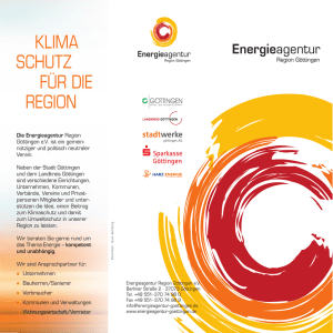 KLIMA SCHUTZ FÜR DIE REGION - Energieagentur Region Göttingen