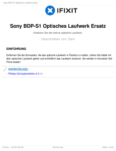 Sony BDP-S1 Optisches Laufwerk Ersatz
