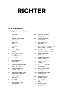 Liste der ausgestellten Werke CR (Catalogue raisonnée) Titel (Jahr