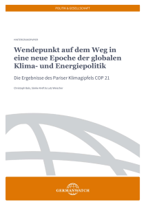 Wendepunkt auf dem Weg in eine neue Epoche der globalen Klima