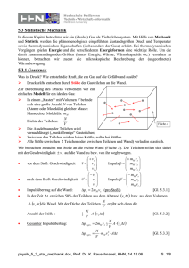 5.3 Statistische Mechanik 5.3.1 Gasdruck