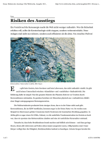 Essay: Risiken des Ausstiegs | Die Weltwoche, Ausgabe 16/2011
