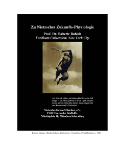 Babich: Nietzsches Zukunfts-Physiologie - Nietzsche