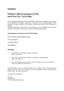 Infoblatt Effektive Mikroorganismen (EM), nach Prof. Dr. Teruo Higa