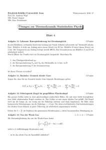 Übungen zur Thermodynamik/Statistischen Physik Blatt 4
