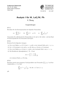 Analysis I für M, LaG/M, Ph