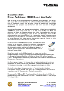 Black Box erklärt Kleiner Ausblick auf 10GB Ethernet über Kupfer