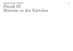 Physik III für Umweltnaturwissenschafter Kärtchen