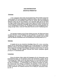 Zusammefassung zur Instruktion Dignitas personae