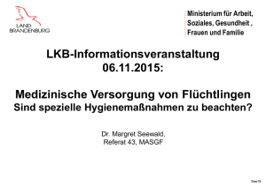 Medizinische Versorgung von Flüchtlingen – Sind spezielle