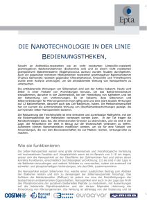 DIE NANOTECHNOLOGIE IN DER LINIE BEDIENUNGSTHEKEN.