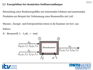 Betrachtung eines Reaktionsgefäßes mit eintretenden Edukten und