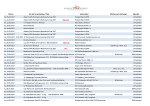 Datum Art der Veranstaltung / Titel Veranstalter Schülercup