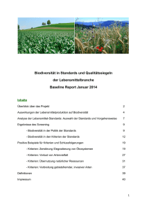 Biodiversitätskriterien in Standards und Qualitätssiegeln der