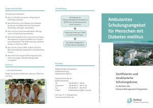 Ambulantes Schulungsangebot für Menschen mit Diabetes mellitus