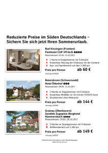 Reduzierte Preise im Süden Deutschlands – Sichern Sie sich jetzt