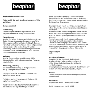 Beaphar Flohschutz f&uuml;r Katzen Packungsbeilage