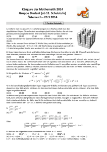 Österreich - 20.3.2014 - Känguru der Mathematik