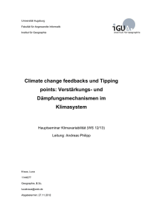 Hausarbeit climate change feedbacks and tipping points