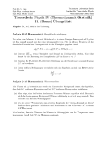Theoretische Physik IV (Thermodynamik/Statistik) 11. (Bonus