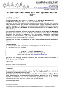 Grundschule Marbach Laufhasen-Training f&uuml;r den Speeketzelauf
