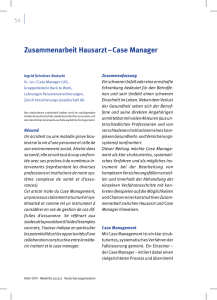 Zusammenarbeit Hausarzt – Case Manager