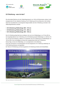 UV Strahlung - Course Support