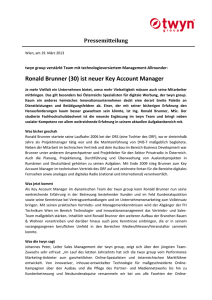 Ronald Brunner (30) ist neuer Key Account Manager