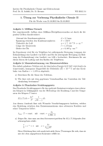 1. Übung zur Vorlesung Physikalische Chemie II - pci.uni