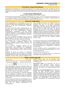 Wesentliche Anlegerinformationen Commerzbank Stiftungsfonds