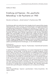 Erziehung und Hypnose – Die „psychische Behandlung“ in der