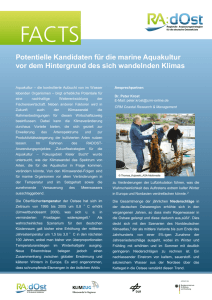 Potentielle Kandidaten für die marine Aquakultur vor dem