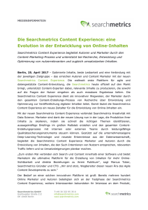Die Searchmetrics Content Experience: eine Evolution in der
